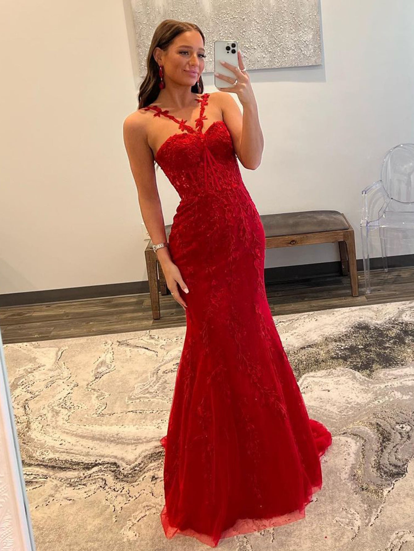 red mermaid dress